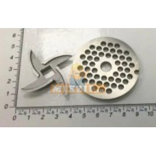 Комплект мясорубки БРИЗ нож сабля и решётка нержавейка 910144 Комплект мясорубки БРИЗ нож сабля и решётка нержавейка 910144